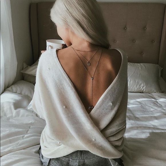 Wildfox Sweaters - Wildfox 100% Cashmere Pearl Embellished Sweater